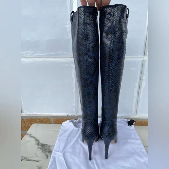 Veronica Beard Wyn Snake-Embossed Leather Boots size 6.5 - Picture 5 of 12